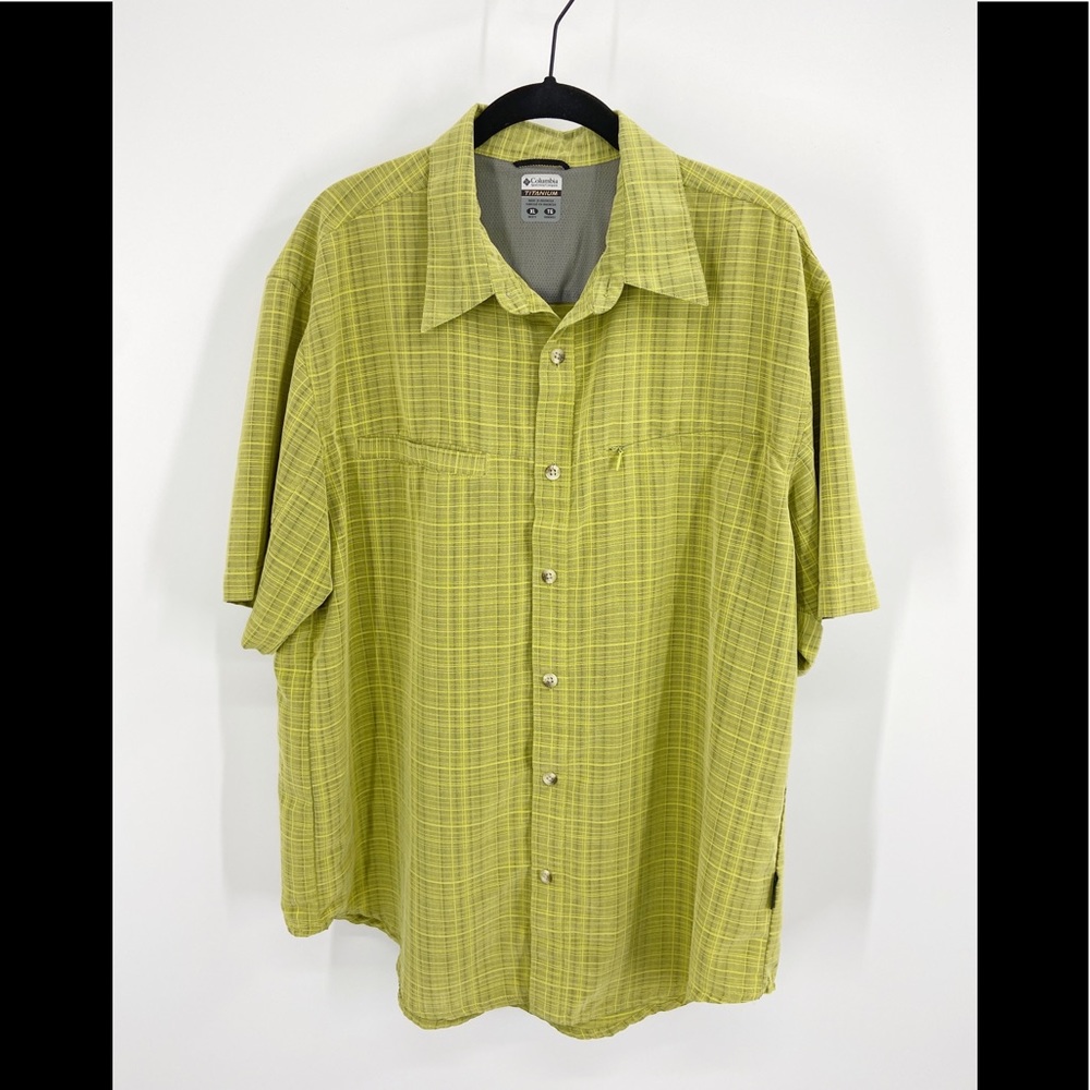 COLUMBIA TITANIUM Green Plaid Button Up Shirt XL